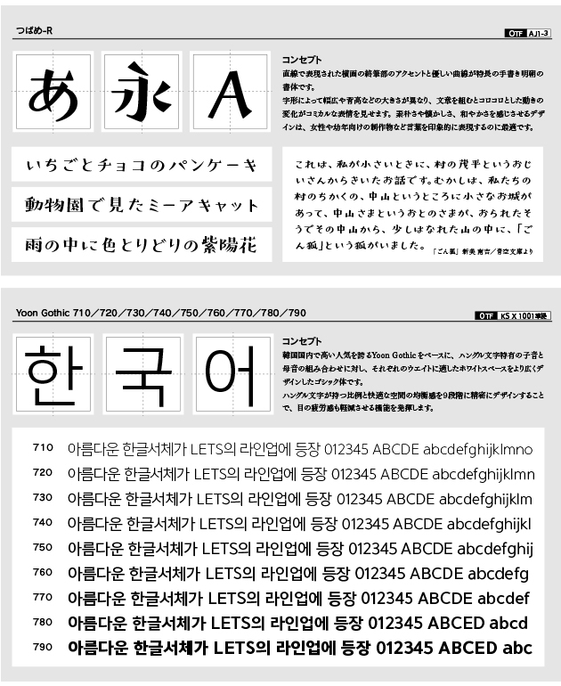 5月31日開始 つばめ Yoon Gothic 10書体のダウンロードを開始します Fontworks
